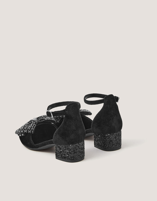 Diamant&eacute; Bow Velvet Two Part Heels, Black (BLACK), large