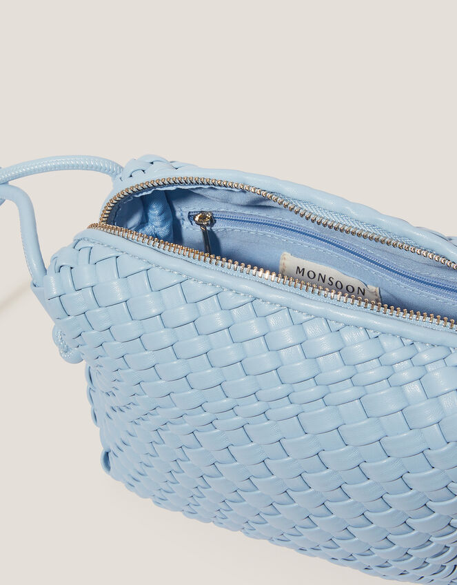 Piper Woven Cross Body Bag, Blue (BLUE), large