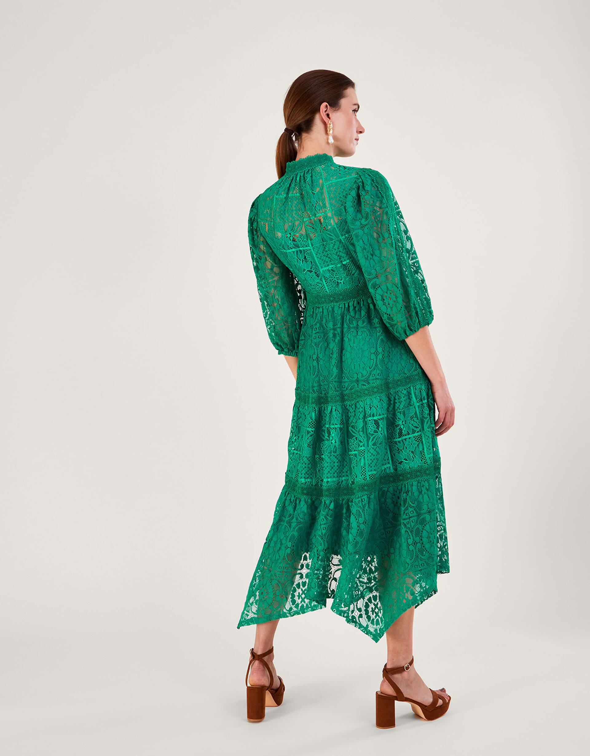 Derhy Floral Lace Shirt Dress