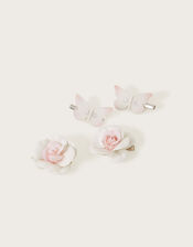 Flower and Butterfly Hair Clips 4 Pack, , large