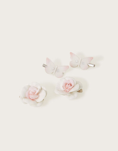 Flower and Butterfly Hair Clips 4 Pack, , large