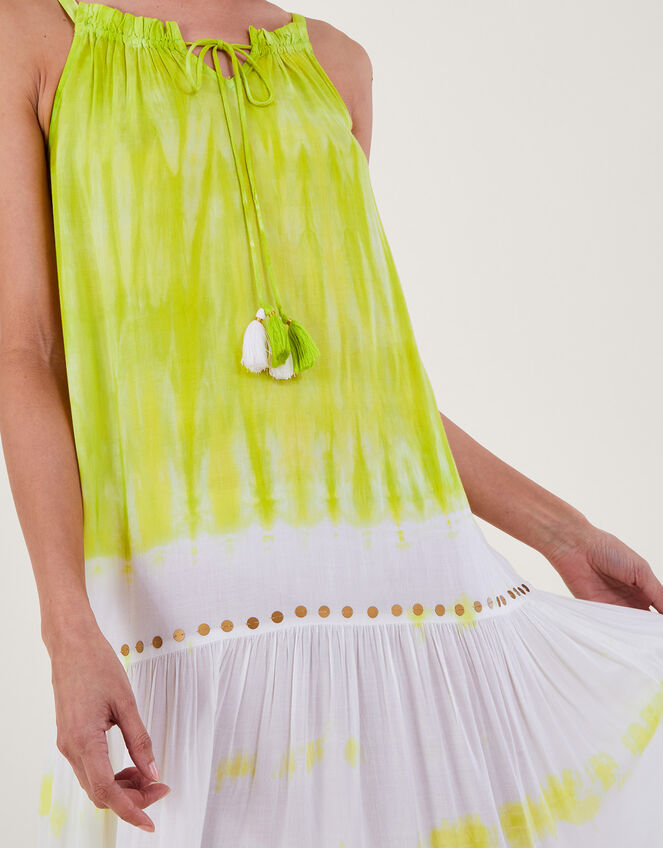 Tie Dye Maxi Dress, Yellow (YELLOW), large