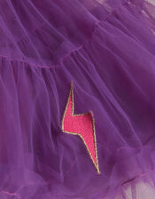 Layered Net Skirt, Purple (PURPLE), large