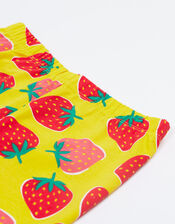 Frugi Libby Strawberry Printed Leggings, Yellow (YELLOW), large
