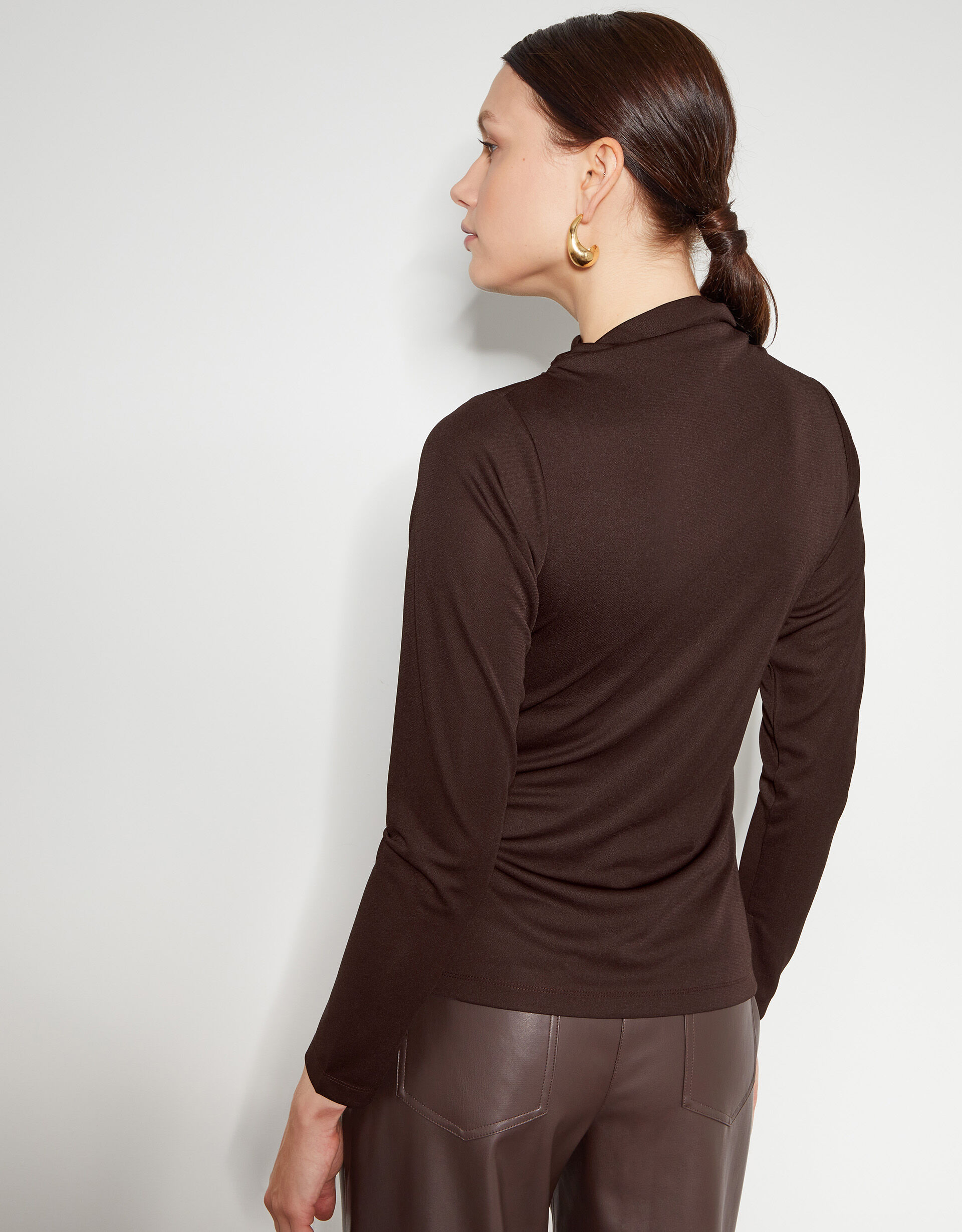 Brown jersey top cheap
