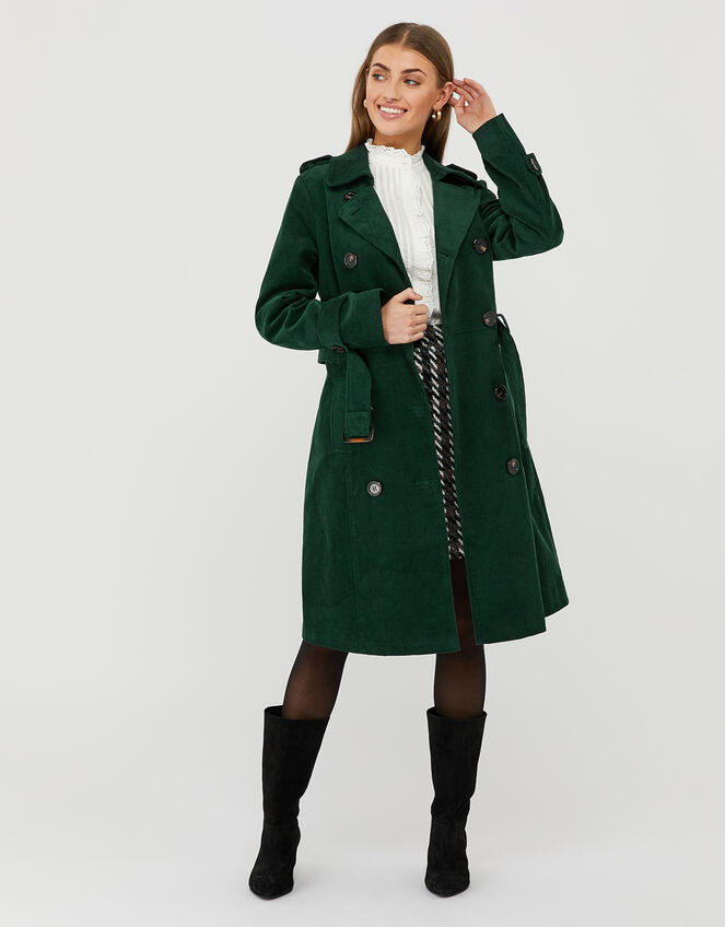 Cora Cord Trench Coat Teal | Women's Coats | Monsoon UK.