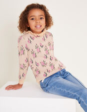 Floral Print Jumper, Camel (OATMEAL), large