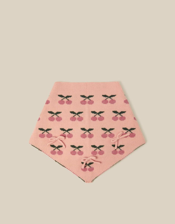 Cherry Knitted Triangle Scarf, , large