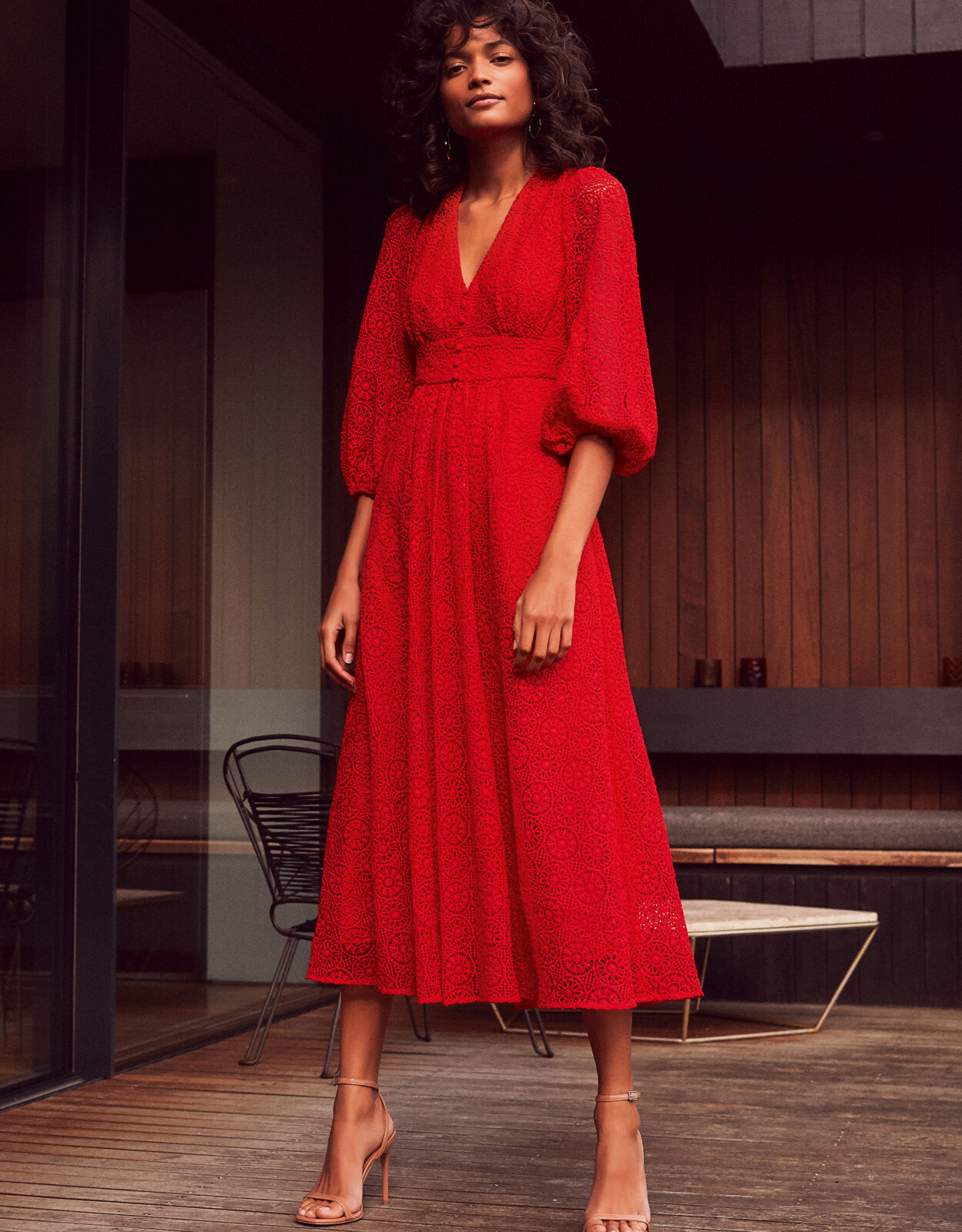 Zinnia Lace Occasion Dress Red