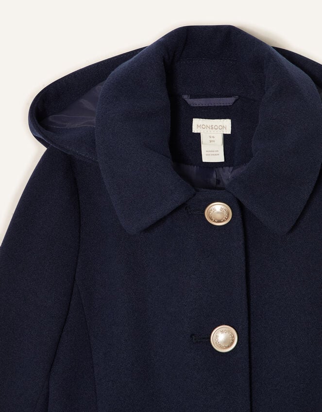 Back to School Hooded Coat Navy Blue | Girls' Coats & Jackets | Monsoon UK.