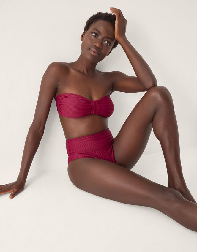 Mia Bandeau Bikini Top, Red (BURGUNDY), large