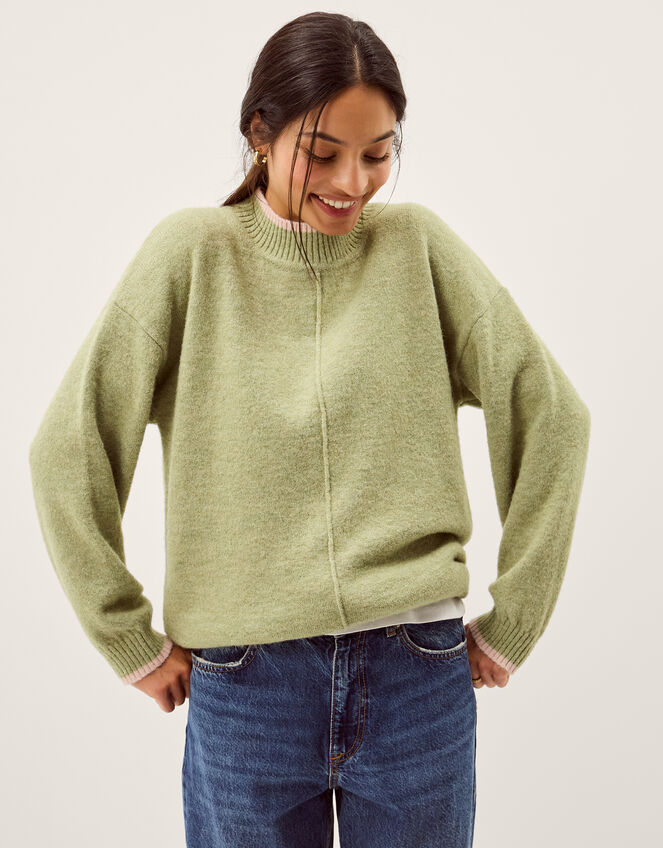 Tori Oversized Tipped Jumper Green