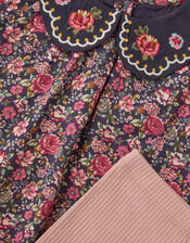 Baby Floral Blouse & Leggings Set, Blue (NAVY), large