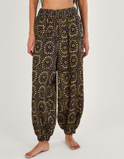Batik Print Harem Trousers in LENZING™ ECOVERO™, Black (BLACK), large