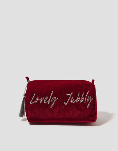 Lovely Jubbly Velvet Make Up Bag, , large