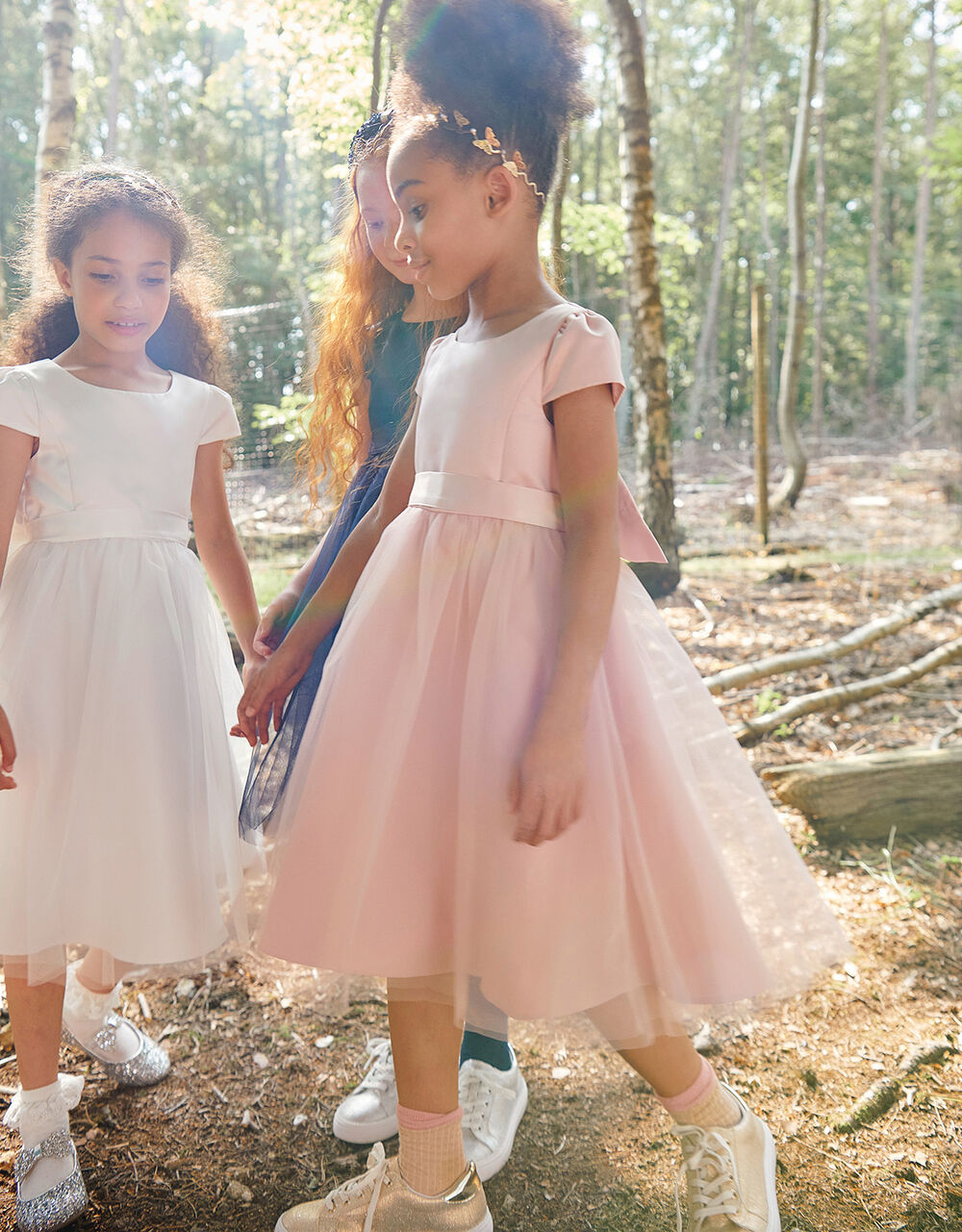 Children Girls 3-12yrs | Tulle Bridesmaid Dress Pink - JF87551