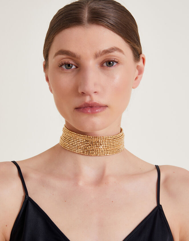 Beaded Choker, Gold (GOLD), large