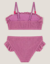 Textured Frill Bikini Set, Purple (LILAC), large