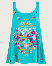 Bonita Embroidered Cami, Blue (TURQUOISE), large