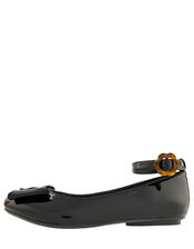 Alina Patent Ballerina Flat Shoes, Black (BLACK), large