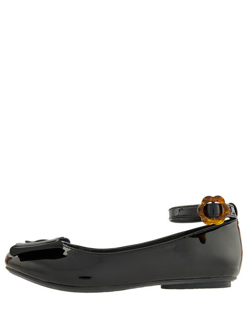 Alina Patent Ballerina Flat Shoes Black Girls' Flat Shoes Monsoon UK.