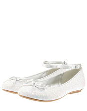 Anya Glitter Ballerina Shoes, Blue (BLUE), large