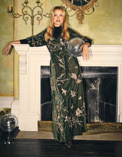 Stephanie Velvet Maxi Dress, Green (GREEN), large