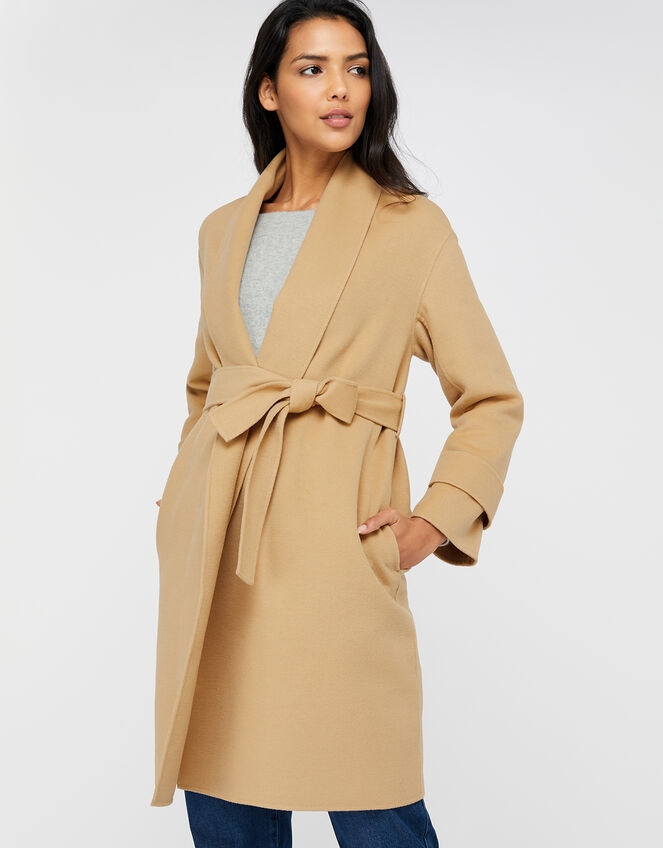 Bella Blanket Wrap Coat, Camel (CAMEL), large