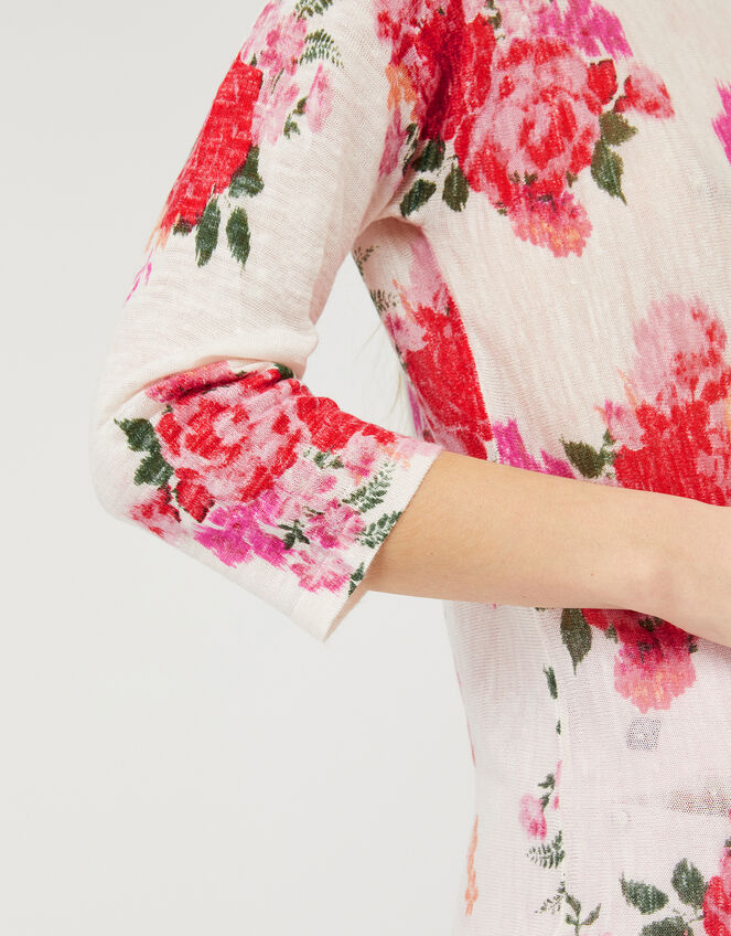 Leah Floral Jumper in Linen Blend, Multi (MULTI), large