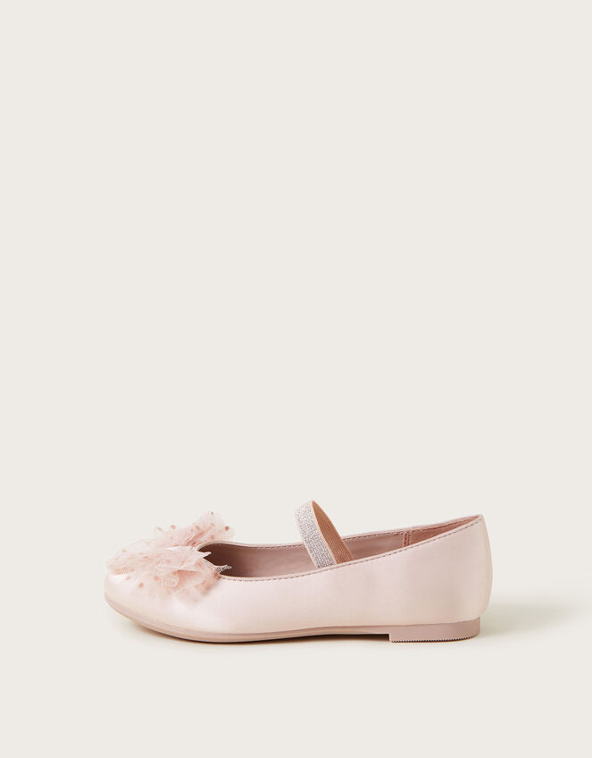 Net Bow Ballerina Flats, Pink (PINK), large