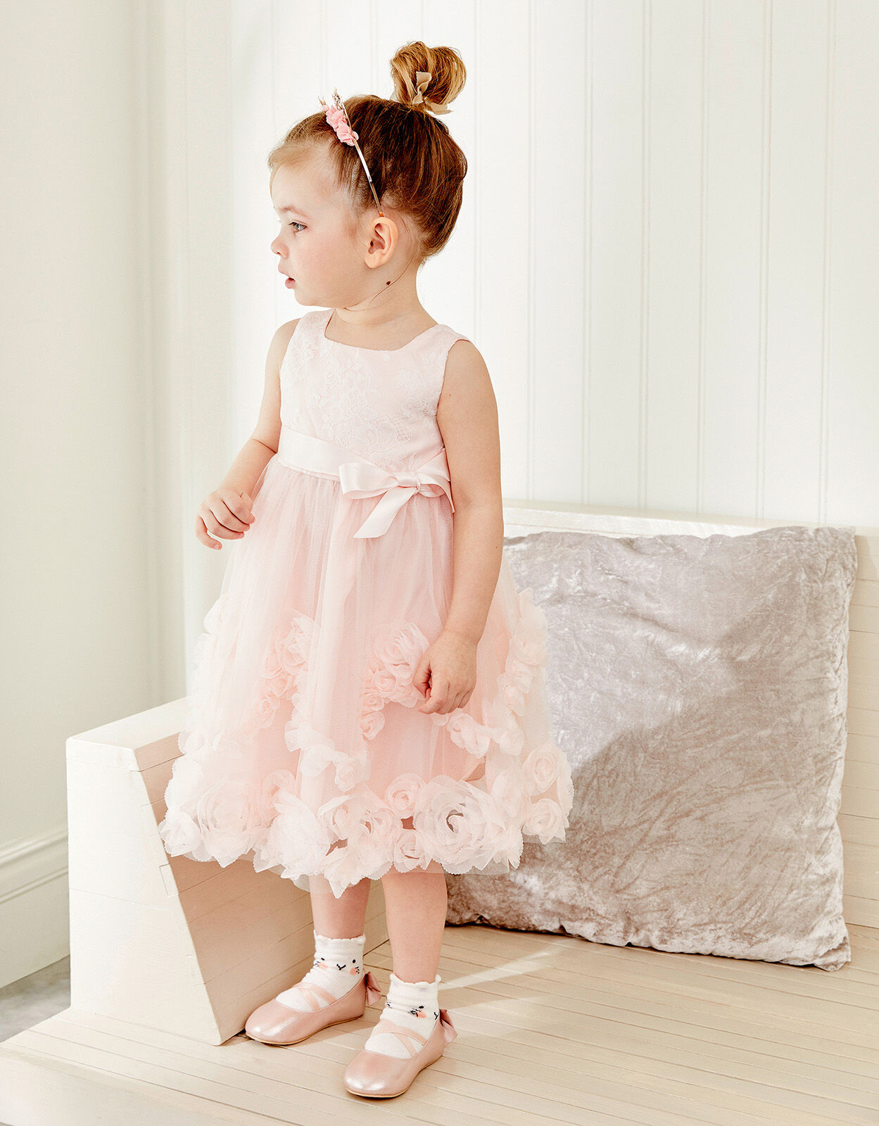 Baby Rosette Lace Dress Pink