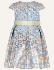 Baby Petal Jacquard Dress, Blue (BLUE), large