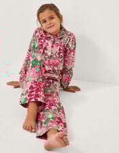 Christmas Bow Print Long Pyjamas Set, Pink (PINK), large