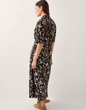 Ulla Floral Print Jersey Dress, Black (BLACK), large