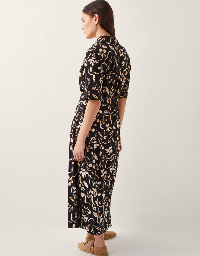 Ulla Floral Print Jersey Dress, Black (BLACK), large