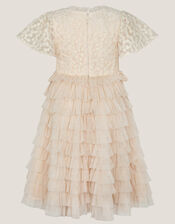 Taylor Daisy Embroidered Party Dress, White (WARM IVORY), large