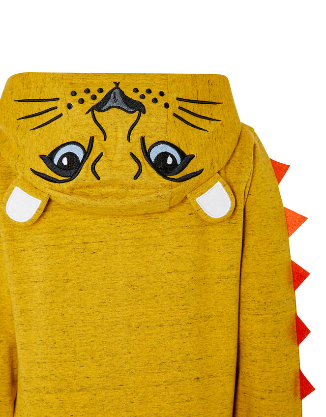 Lion Zip-Through Hoody, Yellow (MUSTARD), large