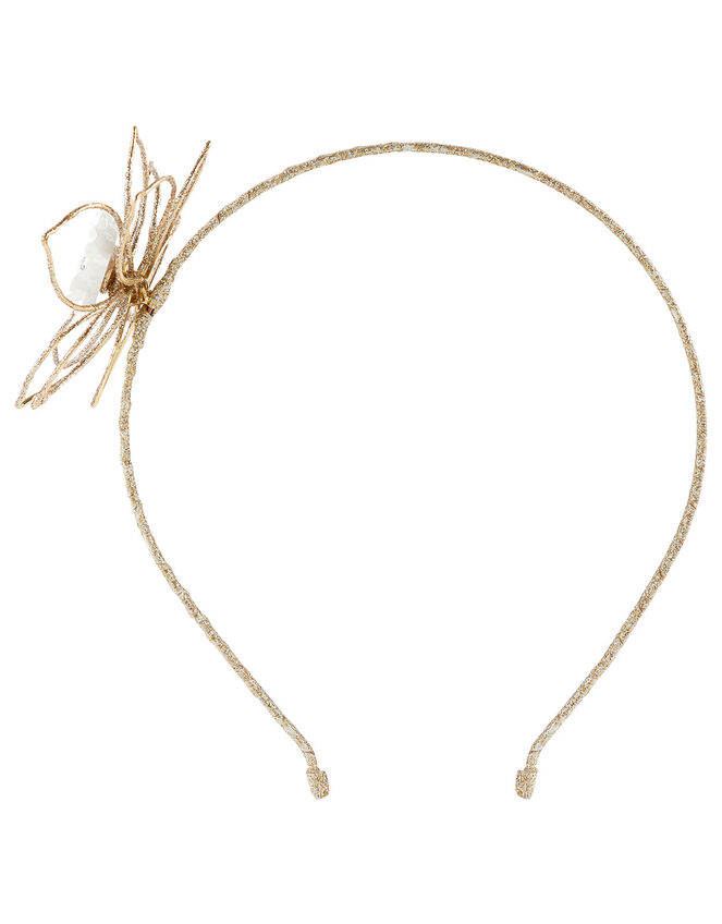 Glitter Wire Flower Headband, , large