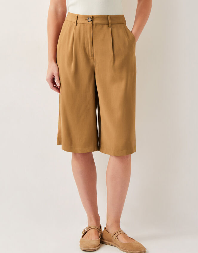 Nina Tailored Longline Shorts, Brown (TOBACCO), large