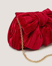 Taya Velvet Bow Clutch Bag, , large