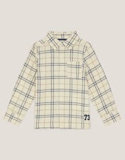 Check Print Shirt, Natural (STONE), large