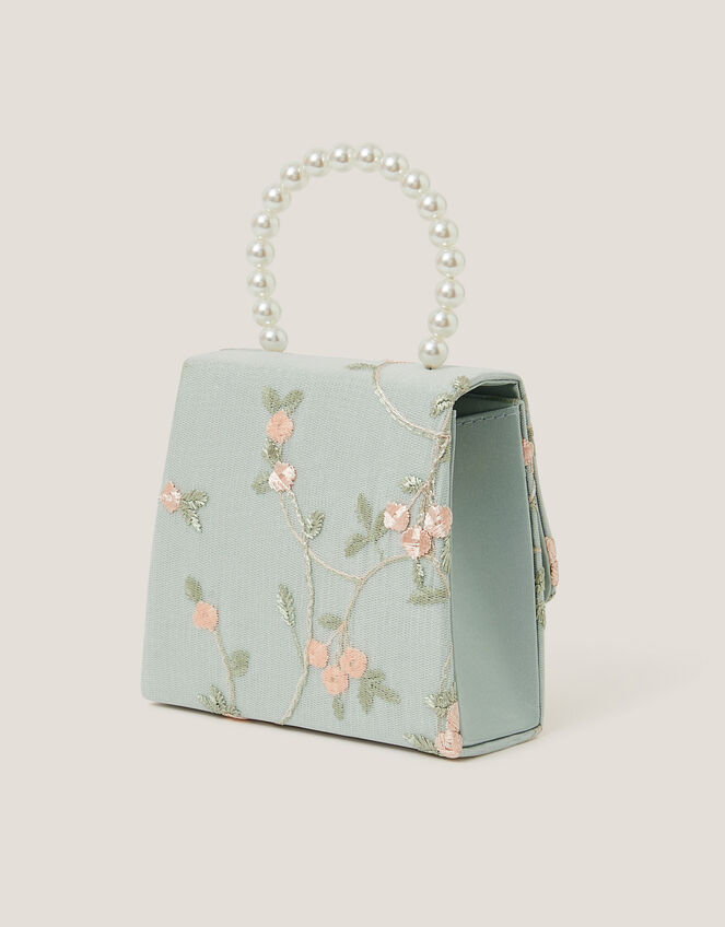 Floral Embroidered Butterfly Handbag, , large