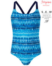 Cypress Tie Dye Swimsuit, Blue (BLUE), large