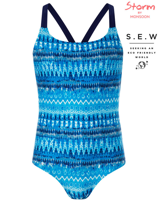 Cypress Tie Dye Swimsuit, Blue (BLUE), large