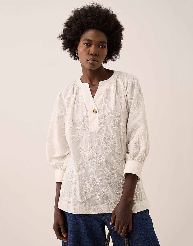 Ateta Tonal Embroidered Blouse