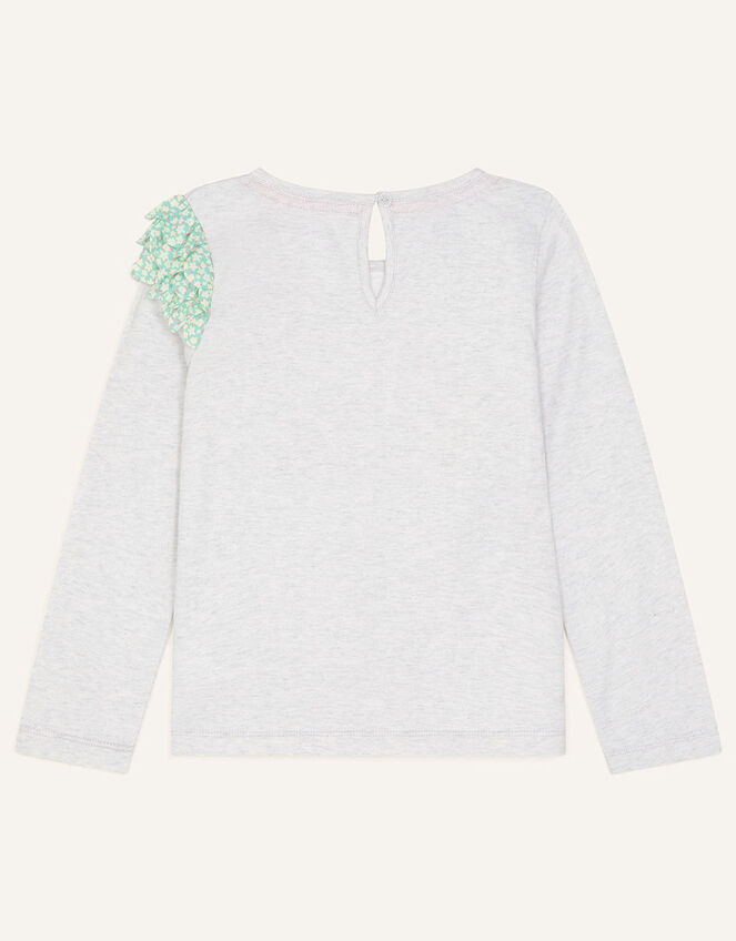 Owl 3D Applique Top, Grey (GREY), large