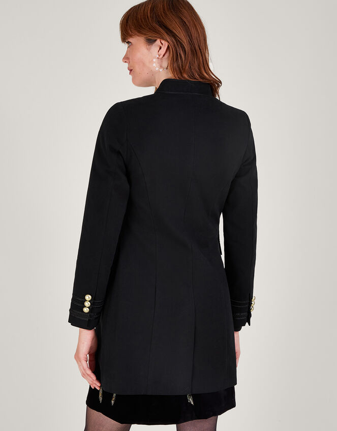 Longline Military Jacket, Black (BLACK), large