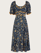 Dotty Flower Dress, Blue (NAVY), large