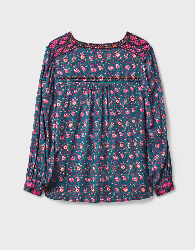 East Lyza Floral Top, Teal (TEAL), large
