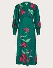 Lyra Embroidered Midi Dress, Green (GREEN), large